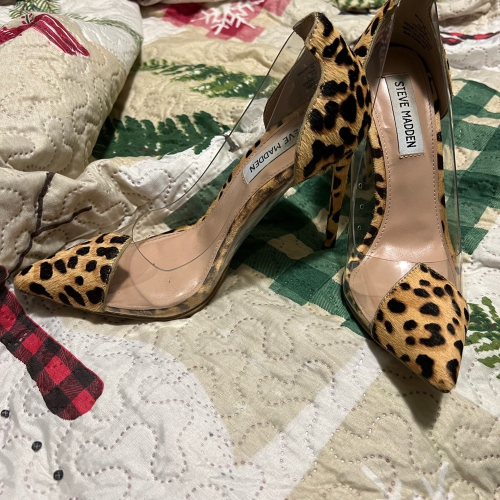 Steve Madden Leopard Print Translucent Side Panel… - image 2